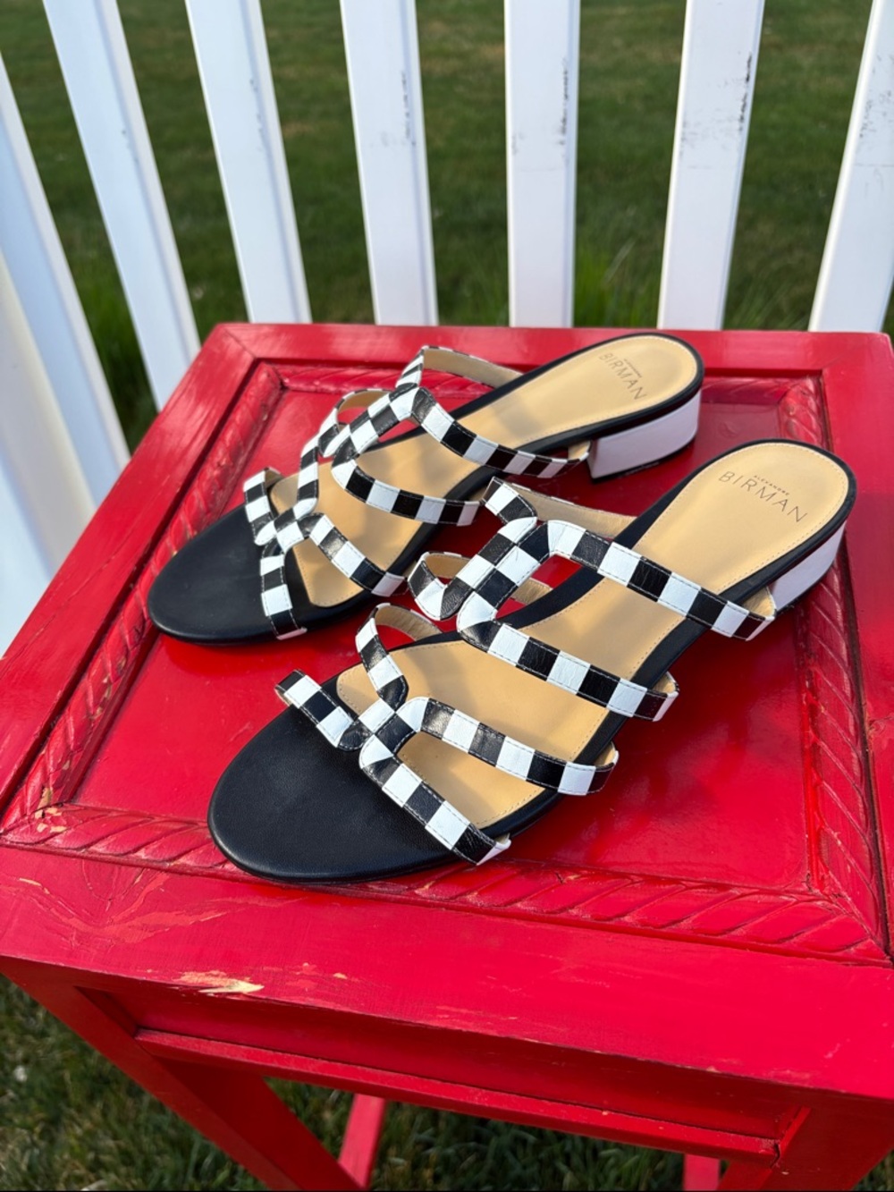 Alexandre Birman Black & White Sandals Size 7